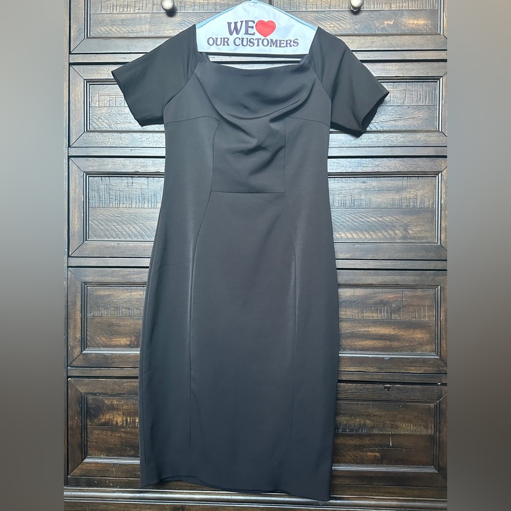 H&M  Bodycon Midi Black Dress Size 12